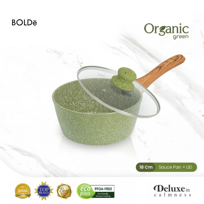 Bolde Super Pan Organic Green Sauce Pan 18CM + Lid 